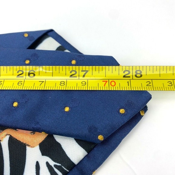 DOLCE & GABBANA Tie Blue Yellow Micro Polka Dots 100% Silk Pin Up Girl Necktie - Picture 12 of 12